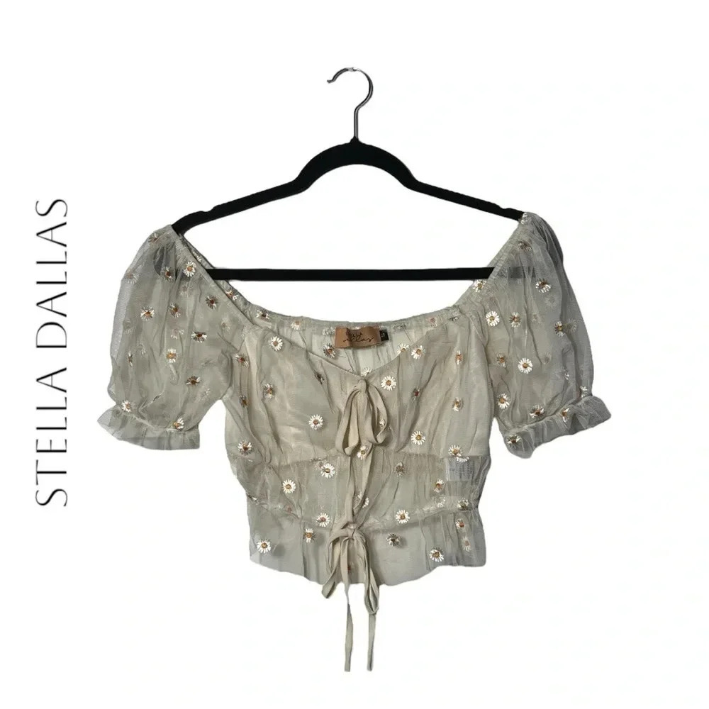 1952. STELLA DALLAS CROP TOP SHEER EXCEPT IN THE CHEST‎ AREA IS LINED SIZE SMALL